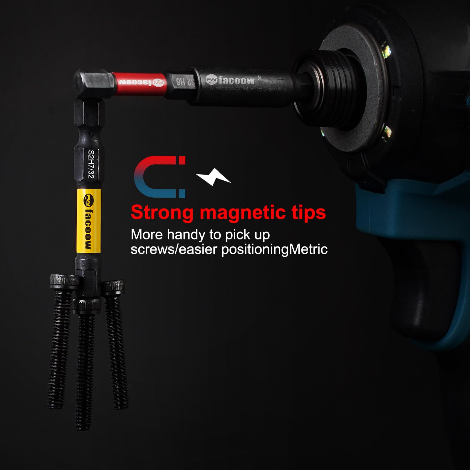 Premium Hex Bit Set - S2 Alloy Steel Magnetic Allen Wrench Drill Bits with 1/4