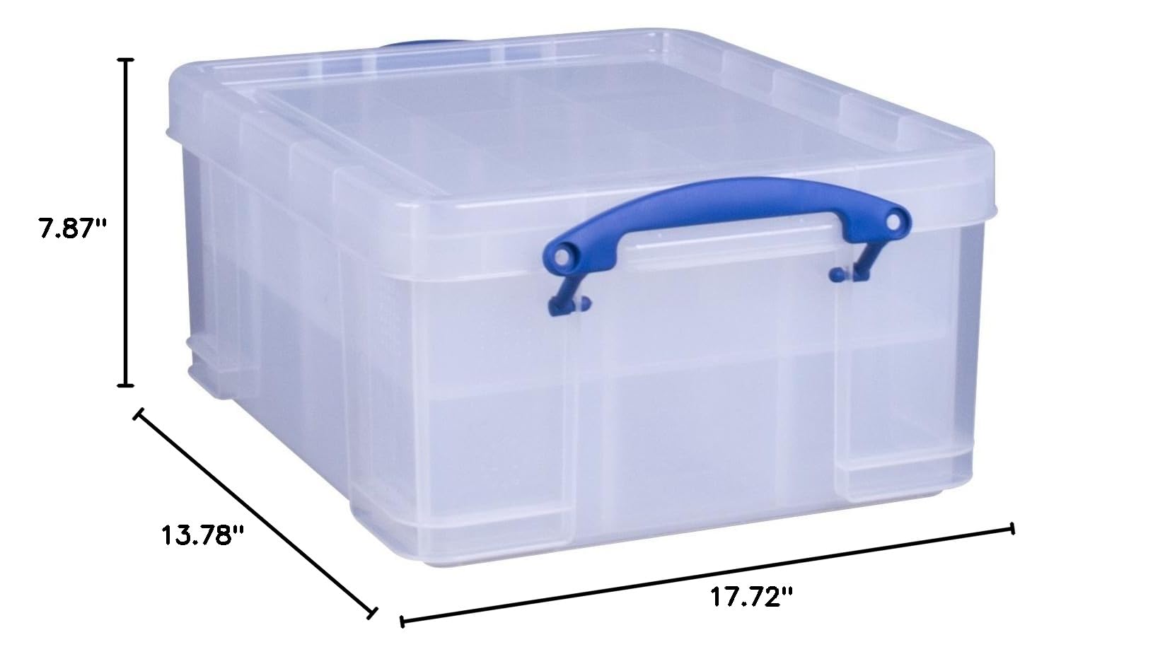 Really Useful 21L Clear Storage Box with 2 Trays - Organize Home, Office & Craft Supplies | Durable Plastic Container for Closet, Garage & School Organization