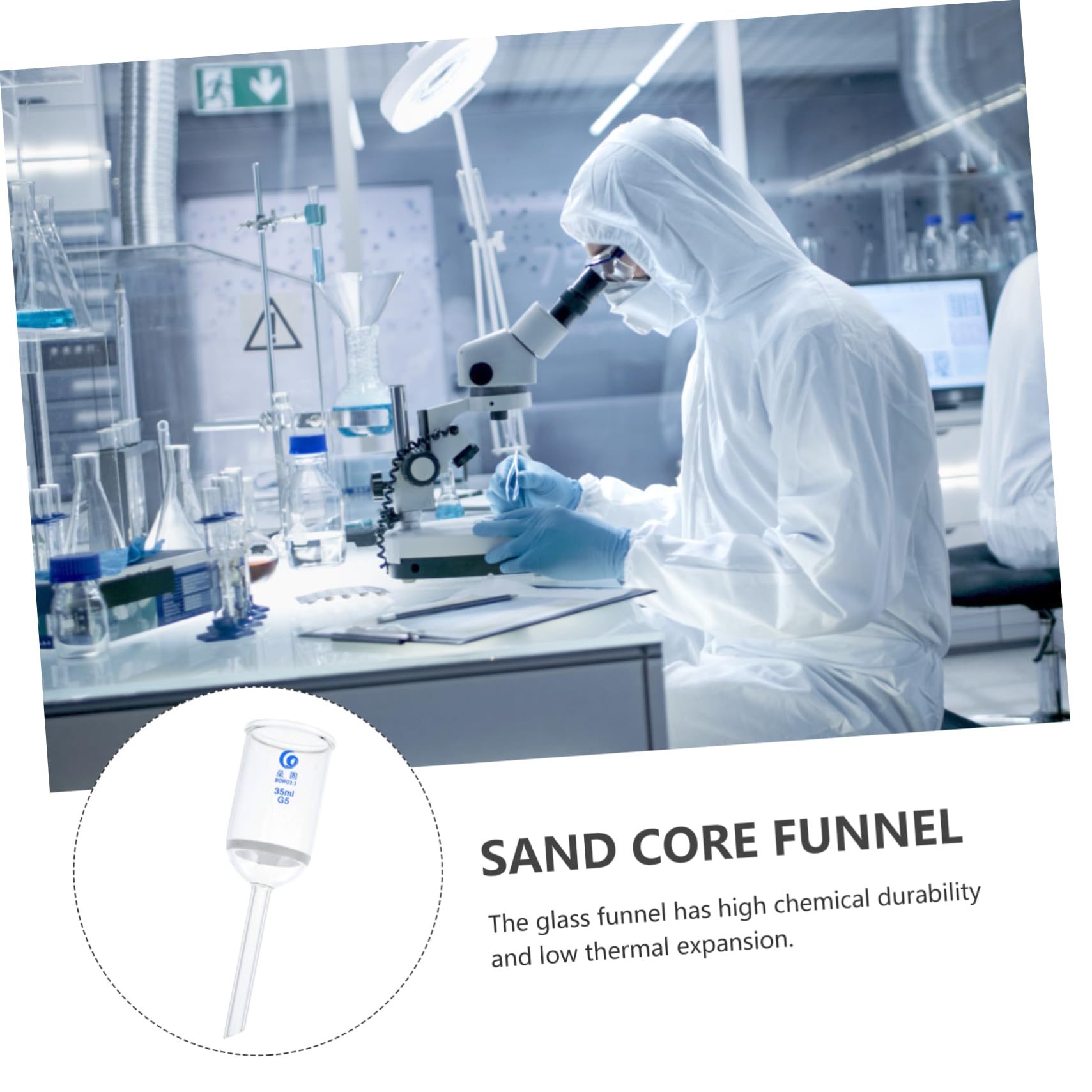 Artibetter 35ml Acid-Resistant Glass Funnel with G5 Sand Filter - Premium Lab Equipment for Chemistry Experiments & University Research | Ideal for Filtration, Distillation & Scientific Applications
