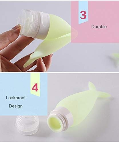 **Mermaid Style Silicone Travel Bottles Set - Leakproof, Squeezable & Refillable Toiletry Containers for Shampoo, Cosmetics, Liquids - BPA Free, Screw Top - Perfect for Vacations, Gym, and Air Travel**