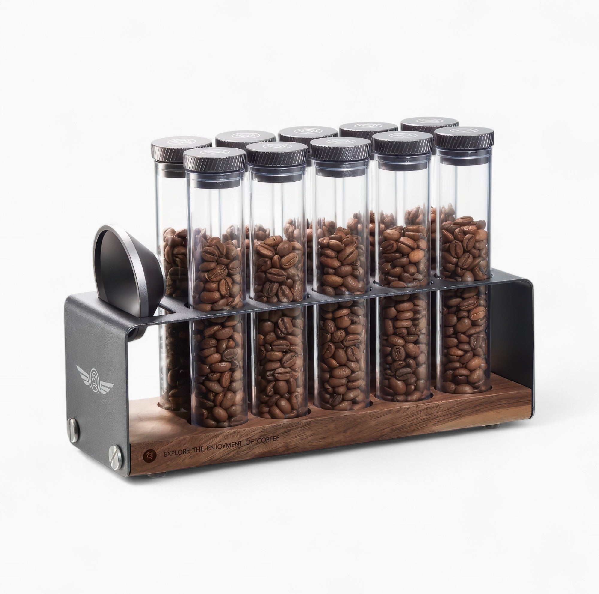 Premium Coffee Bean Storage Container & Degassing Stand - Airtight, Clear View, Perfect for Home Baristas & Coffee Shops - Ideal for Freshness & Flavor Preservation