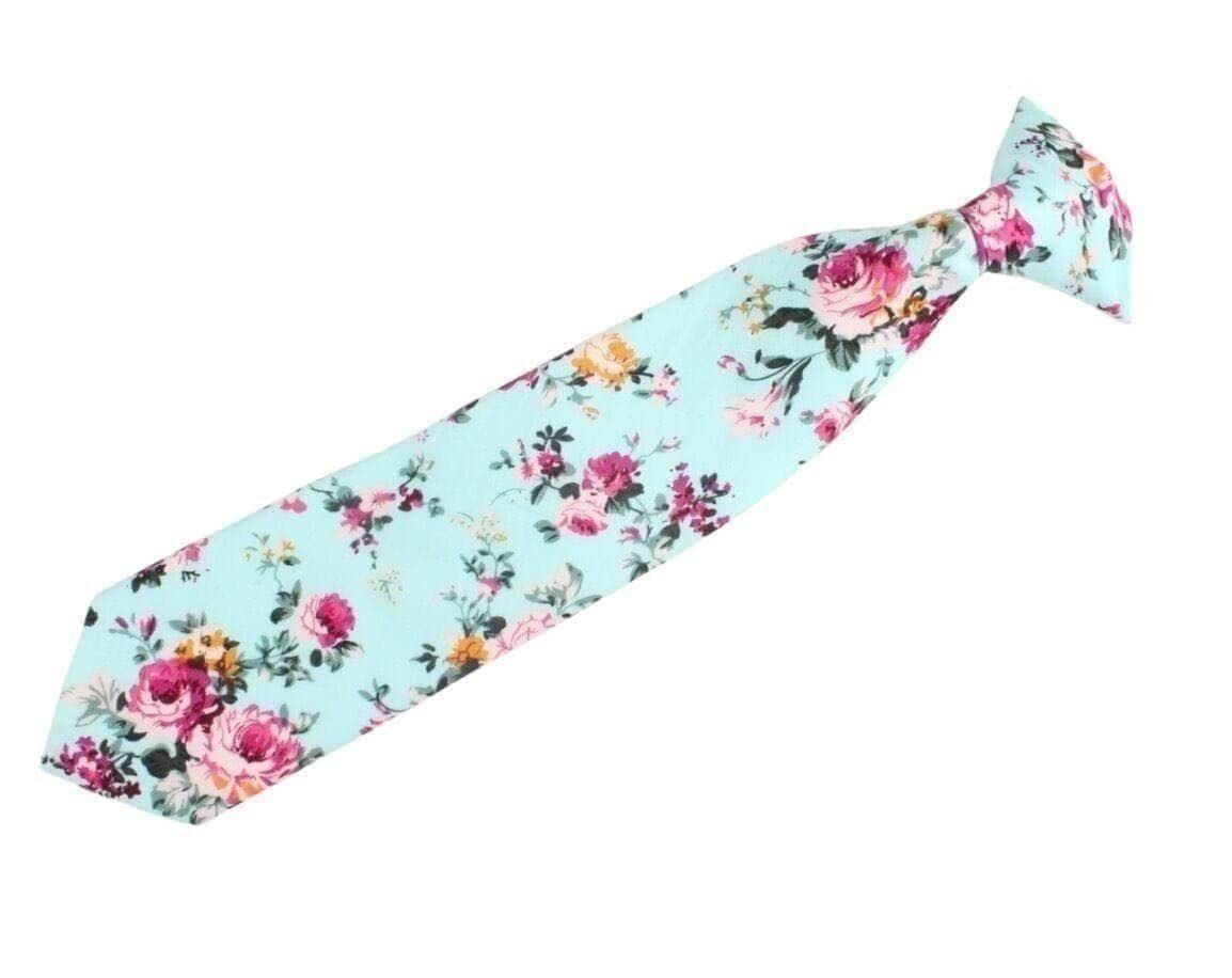 Kids Floral Clip On Tie - 2.3 Inch Adjustable Bow Tie for Boys & Girls - Perfect for Weddings, School Photos & Special Occasions