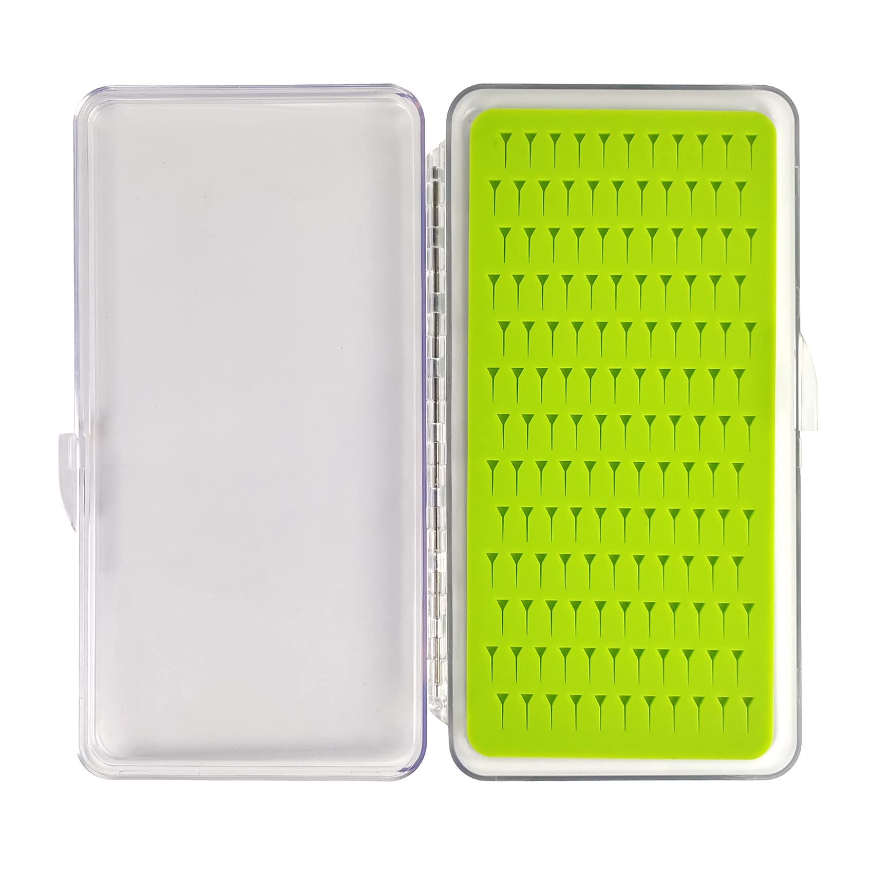 Riverruns Fly Fishing Tackle Box with Silicone Insert - Slim Clear Smart Pocket Hook Organizer for Trout Bass Fishing (G34LB) - Perfect for Stream, Lake & Saltwater Fly Fishing Trips