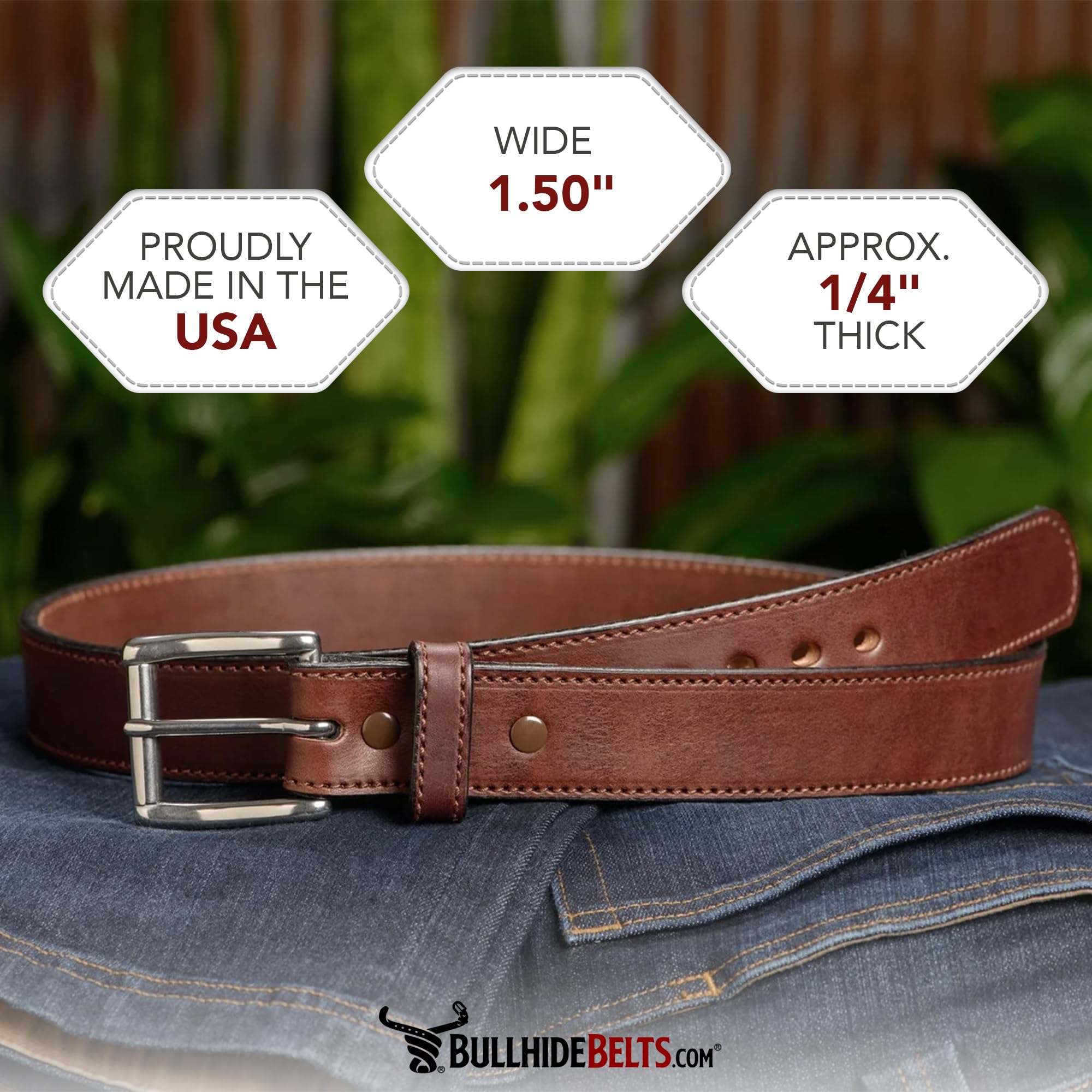 Bullhide Mens Leather Belt - 1.50