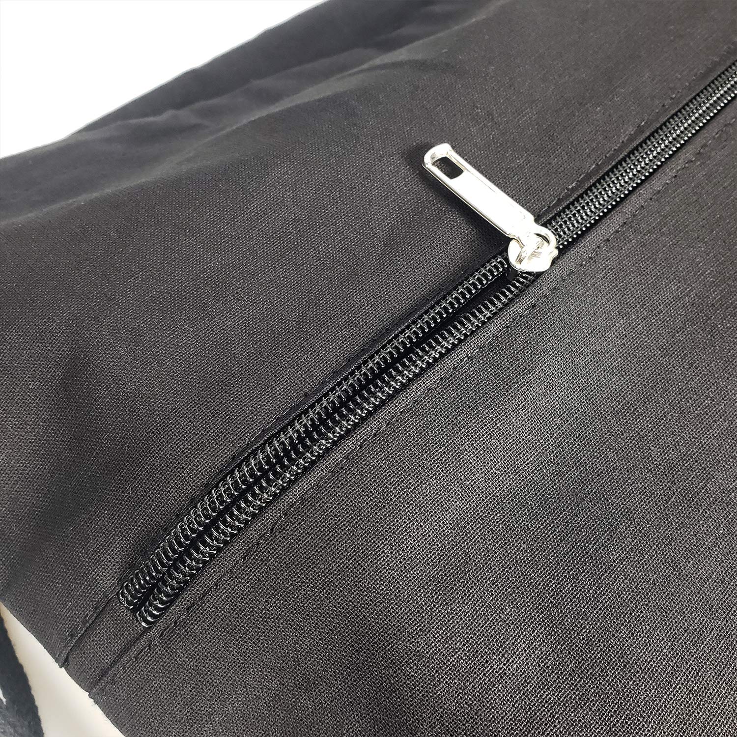 Premium Cotton Canvas Drawstring Backpack with Zippered Front Pocket - Lightweight Cinch Sack for Gym, Hiking, Travel & School - Unisex Sport Bag for Men, Women & Kids (Black, 3-Pack) - Perfect for Sports, Outdoor Activities & Daily Commute