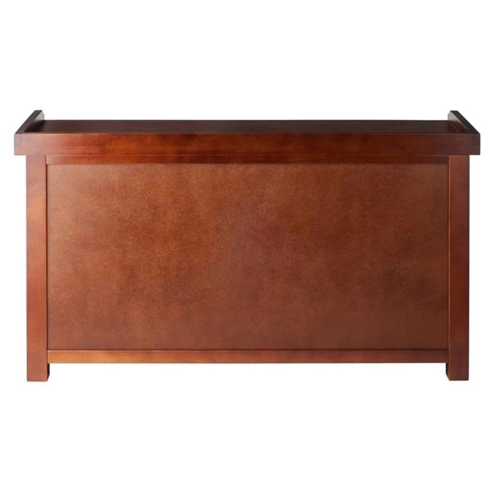 Pemberly Row Solid Wood Storage Bench with 3 Foldable Baskets - Walnut/Black - Entryway, Living Room, Bedroom Organizer - Perfect for Shoes, Blankets & Toys Storage