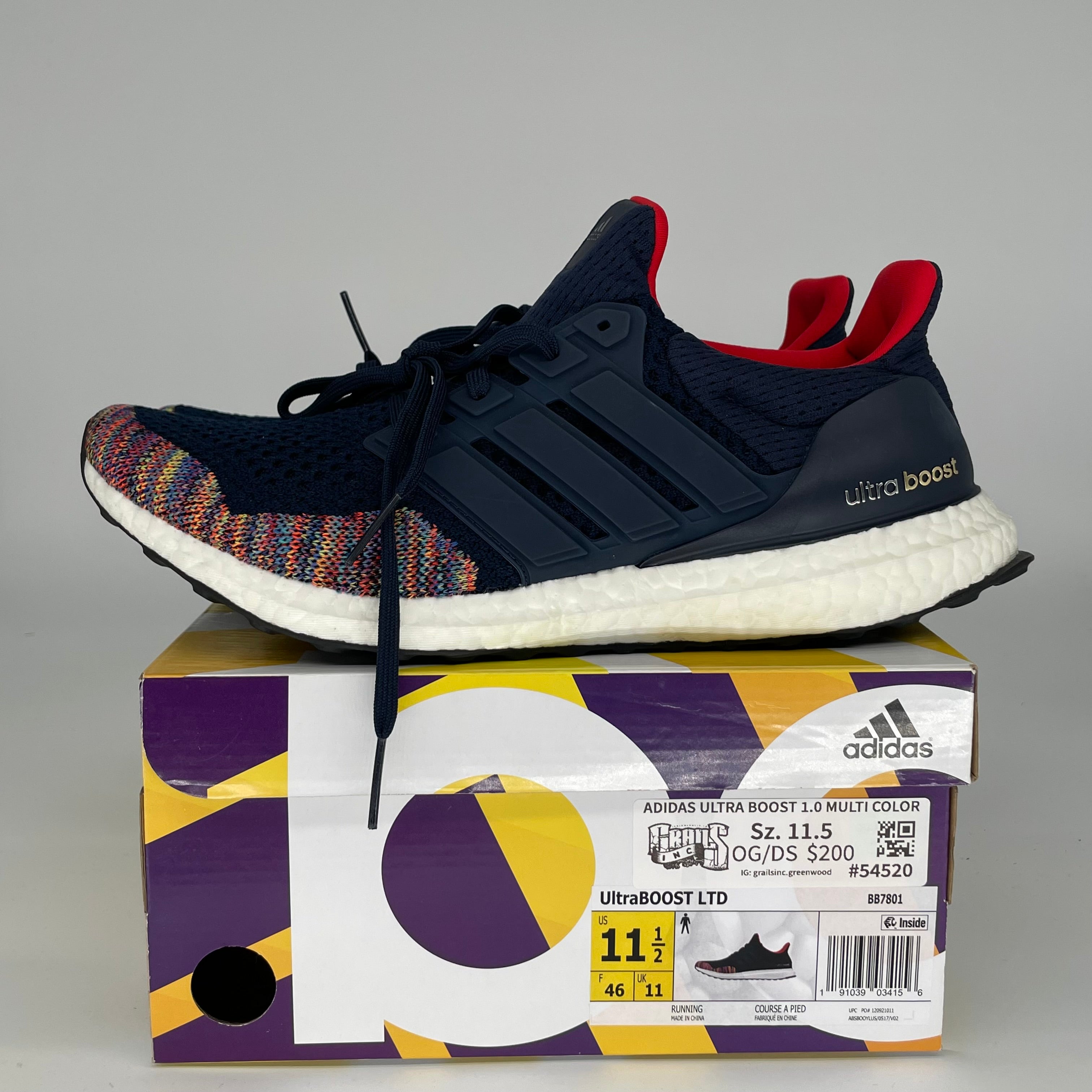 Adidas Ultra Boost 1.0 Running Shoes - Men's Size 11.5 (BB7801) | Multi-Color Lightweight Comfort for Jogging, Gym & Daily Wear