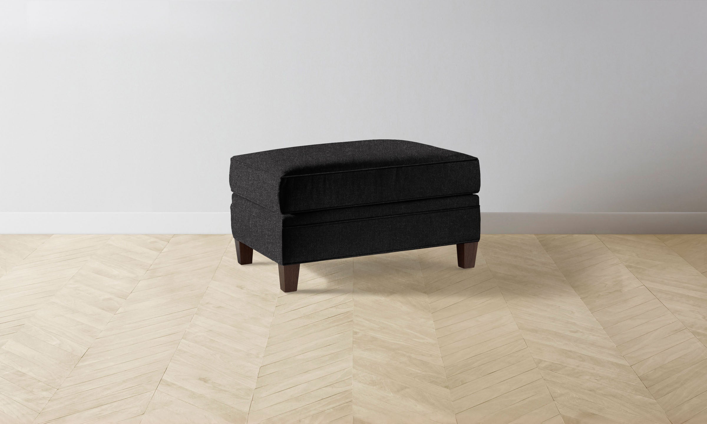 Premium Italian Brushed Wool Carmine Ottoman Footstool - Luxurious Living Room Accent for Cozy Home Decor & Relaxation