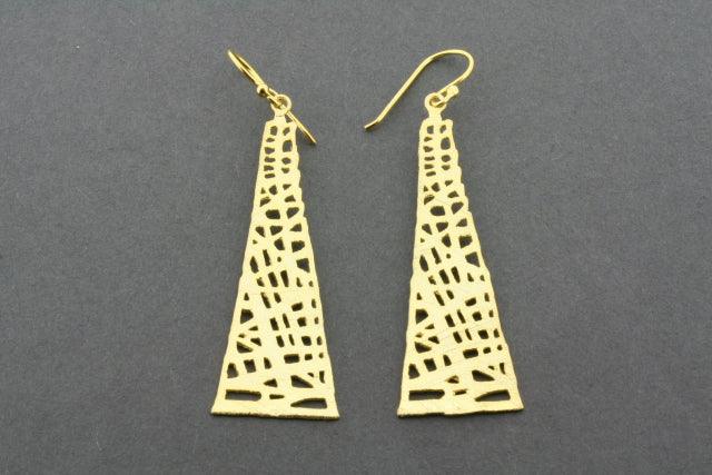 Pamela Gold Plated Earrings for Women - Elegant Dangle Hoop Earrings for Party, Wedding & Everyday Wear