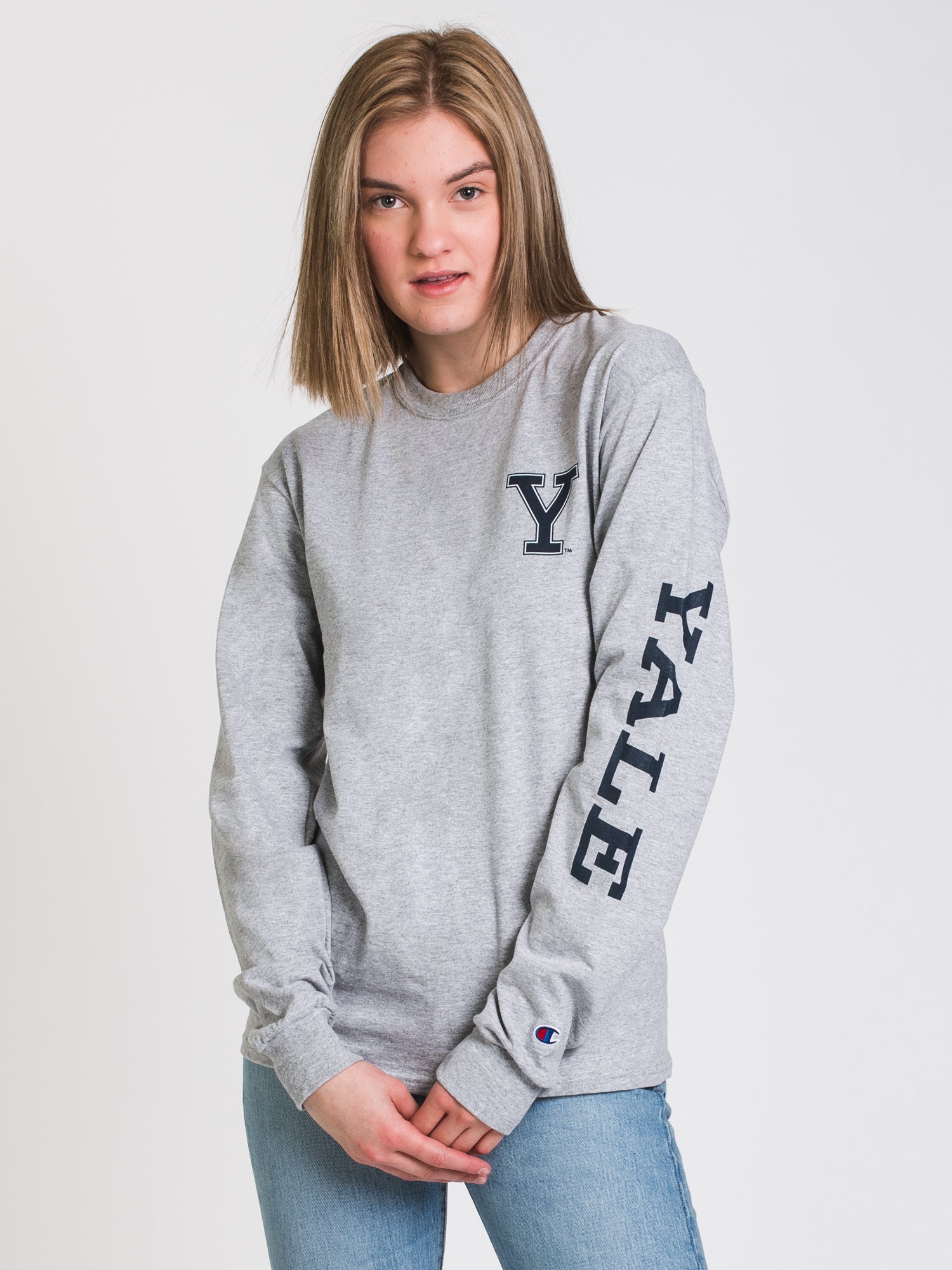 Champion Yale University Long Sleeve T-Shirt - Vintage College Style Tee for Men & Women - Perfect for Campus Wear, Gifts & Casual Outfits