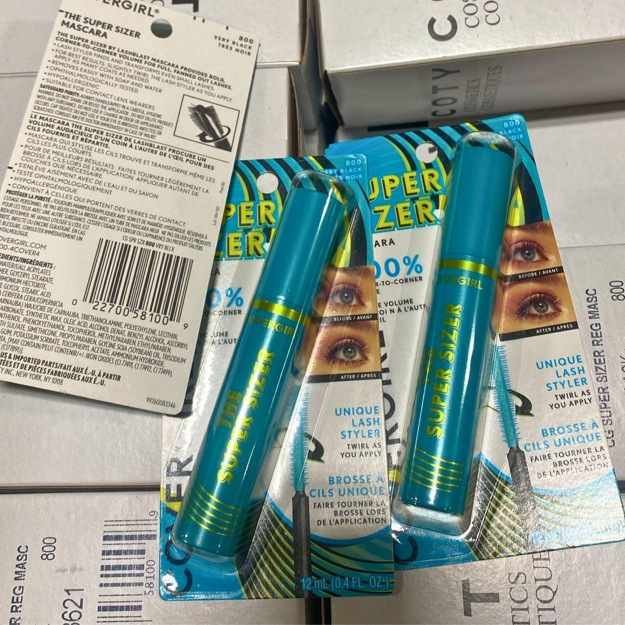 Covergirl The Super Sizer Mascara 0.4OZ (72 Pcs Bulk) - Volumizing & Lengthening Mascara for Dramatic Lashes - Perfect for Daily Use, Special Occasions & Professional Makeup Artists