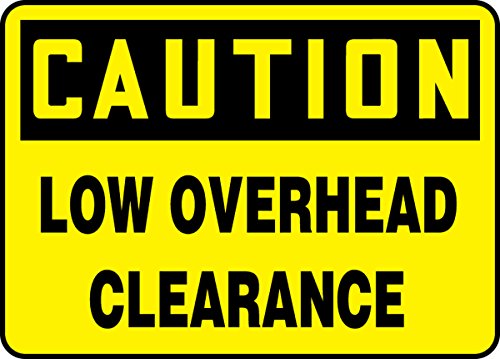 Caution Low Overhead Clearance Sign - Reflective Warning Decal for Garages, Warehouses & Driveways - Prevent Vehicle Damage & Accidents