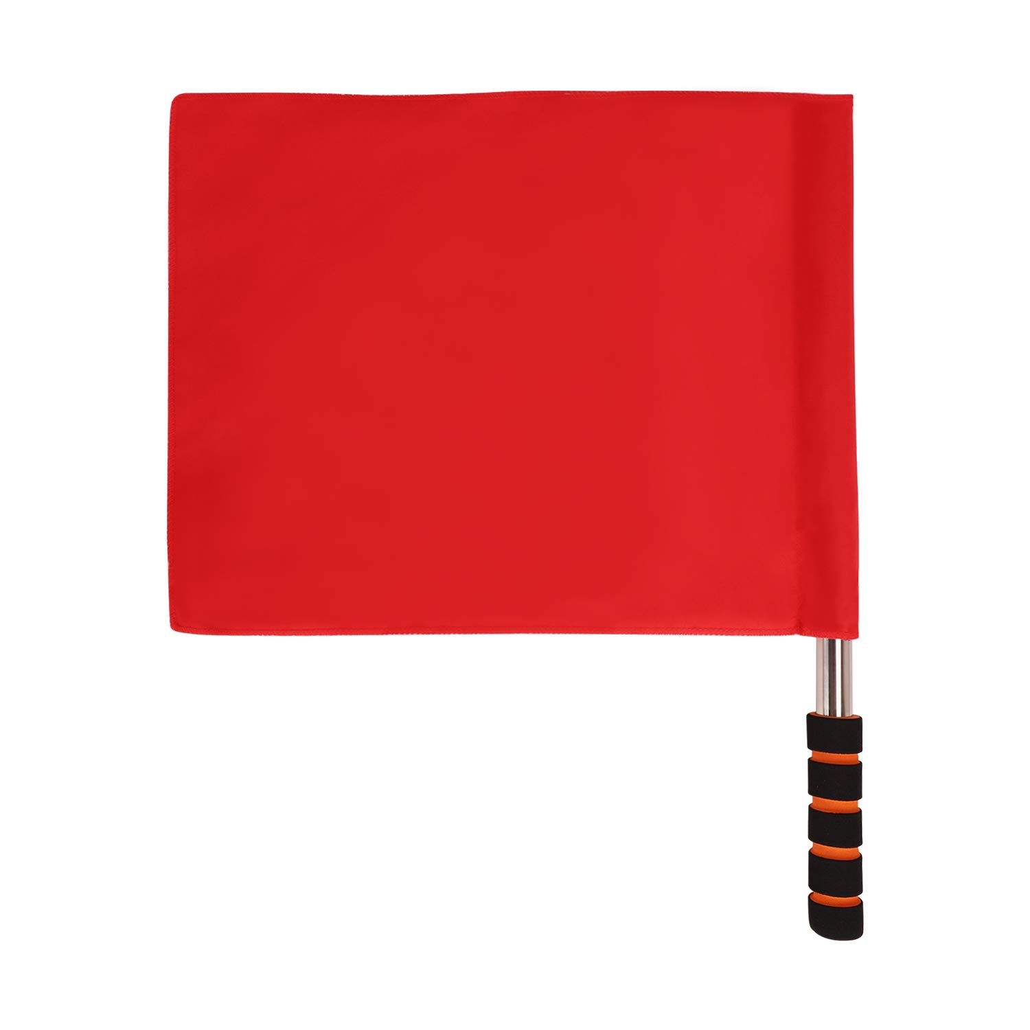 Referee Flag with Metal Pole & Foam Handle - Red Linesman Flag for Soccer, Rugby, Hockey - Durable Athletic Training Flag for Track & Field, Volleyball, Football Games - Perfect for Sports Competitions & Officiating