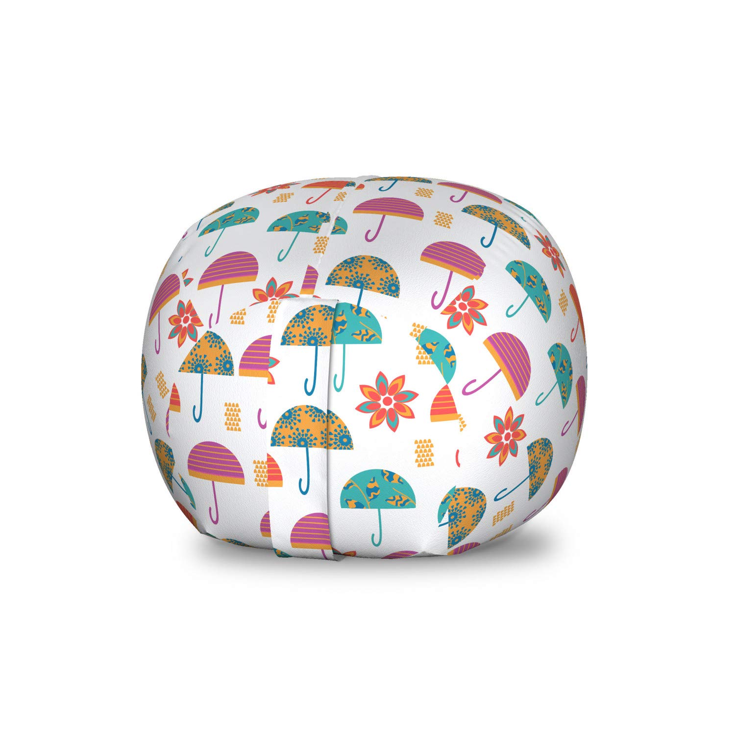 Ambesonne Umbrella Storage Toy Bag Chair - Vibrant Floral Design, Washable Stuffed Animal Organizer, Small Multicolor Kids Room Decor | Perfect for Toy Storage, Playroom Organization & Nursery Décor