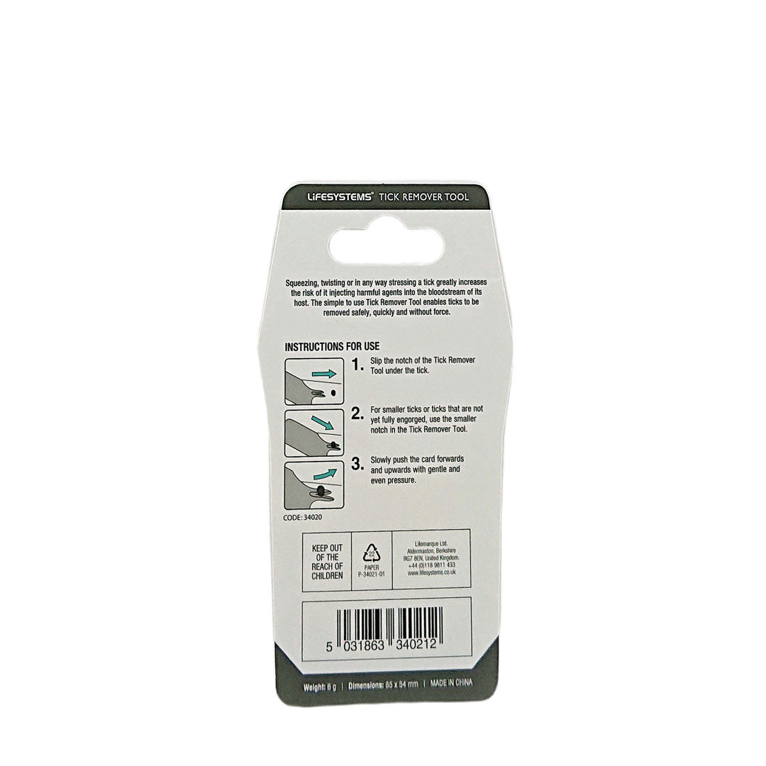 Lifesystems Compact Tick Removal Tool Card - Portable First Aid for Hiking, Camping & Outdoor Adventures