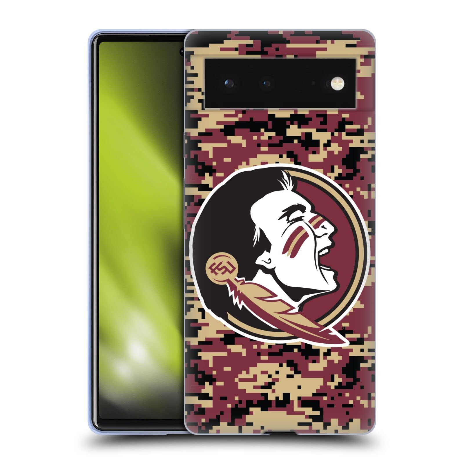 FSU Camouflage Soft Gel Case for Google Pixel 6 - College Fan Accessory