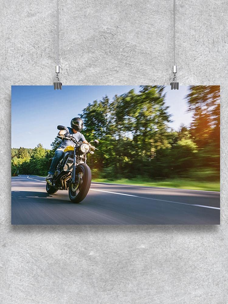 Vintage Motorcycle Rider Road Travel Poster - Perfect for Biker Enthusiasts & Home Decor