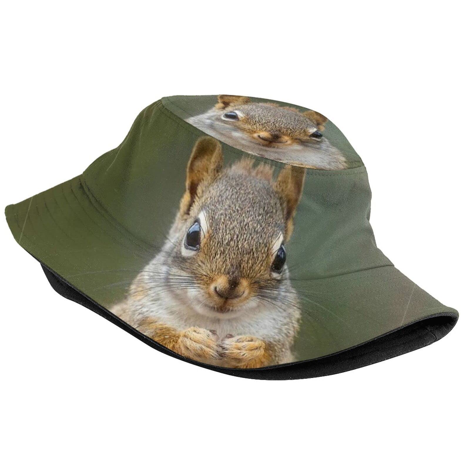Cute Squirrel Bucket Hat for Women & Men - Animal Print Fisherman Sun Hat - Perfect for Outdoor Activities, Beach, Hiking & Happy Muharram Celebrations