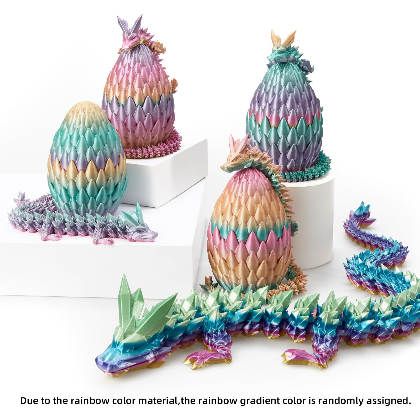 3D Printed Dragon Egg - 15 Inch Crystal Dragon Easter Surprise Egg, Fidget Toys for Kids & Adults, Unique Home Office Decor Gift for Birthdays & Holidays | Perfect for Stress Relief, Party Favors & Fantasy Collectibles