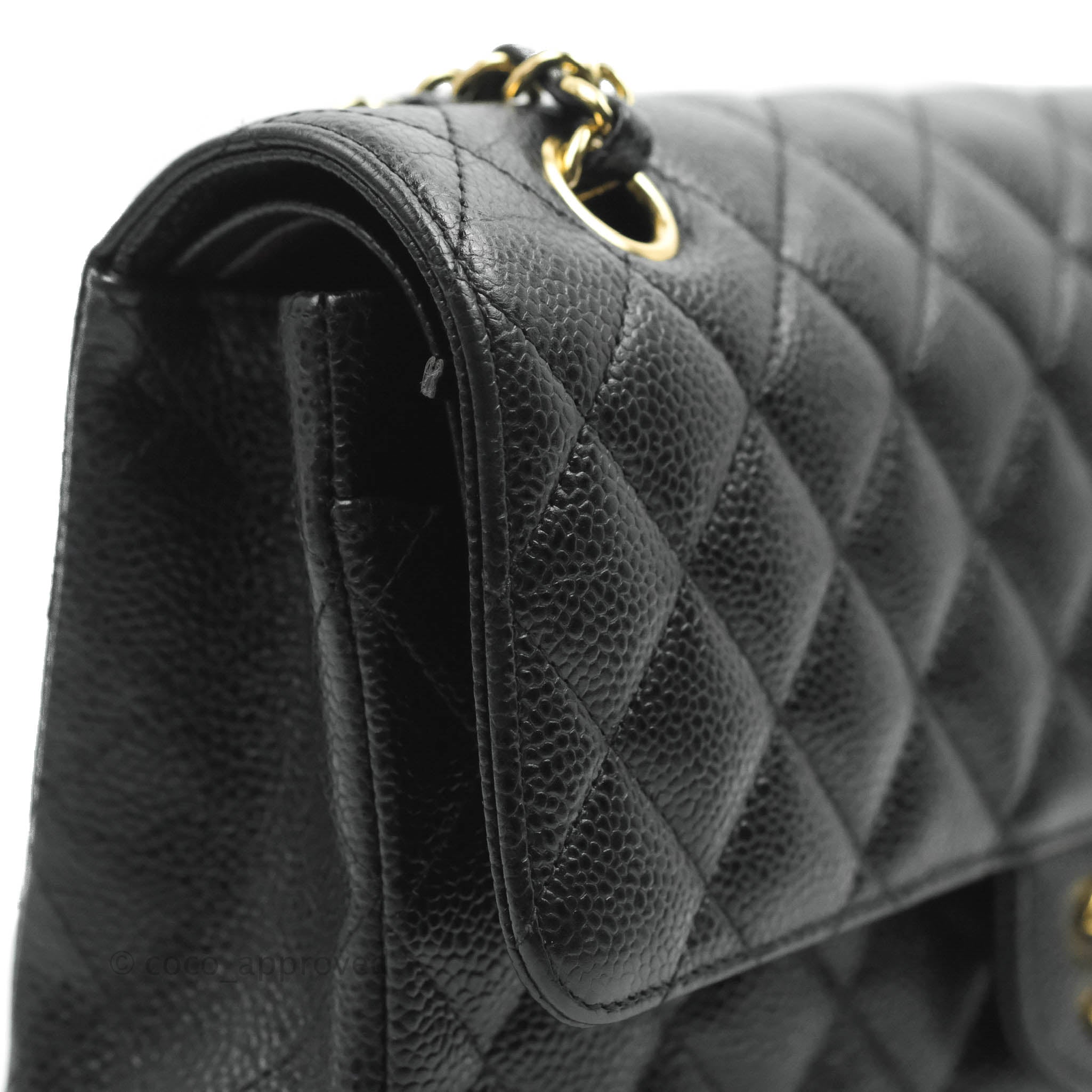 Chanel Classic Medium Double Flap Bag in Black Caviar Leather with Gold Hardware - Luxury Handbag for Women, Perfect for Work, Evening Events & Special Occasions