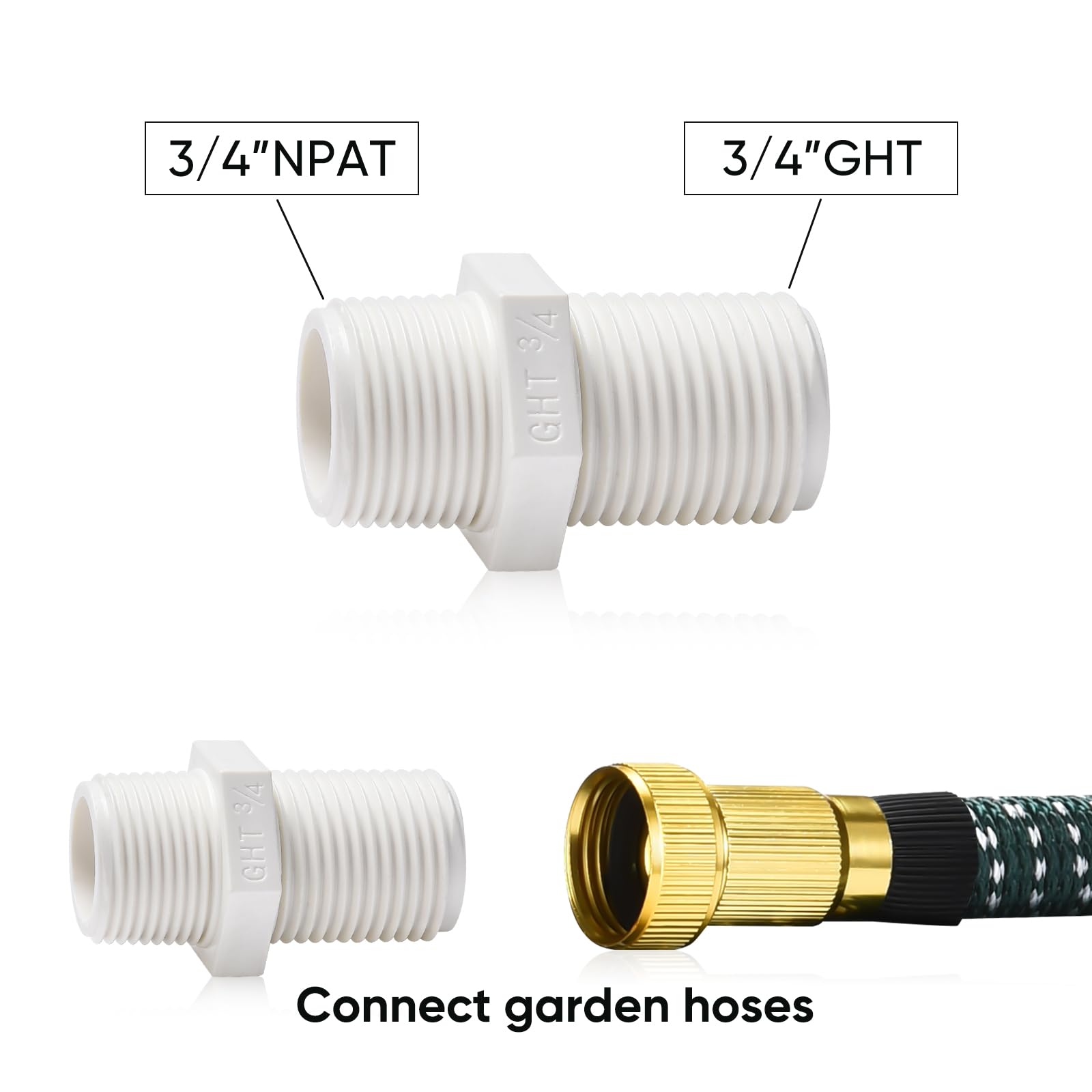 Rain Barrel Spigot Kit - 2 Pack PVC Water Barrel Diverter with Bulkhead Fitting, Hose Faucet Adapter & Thread Seal Tape | For Water Tanks, Aquariums, Tubs, Pools & Garden Barrels | Outdoor Water Conservation & Rainwater Harvesting System