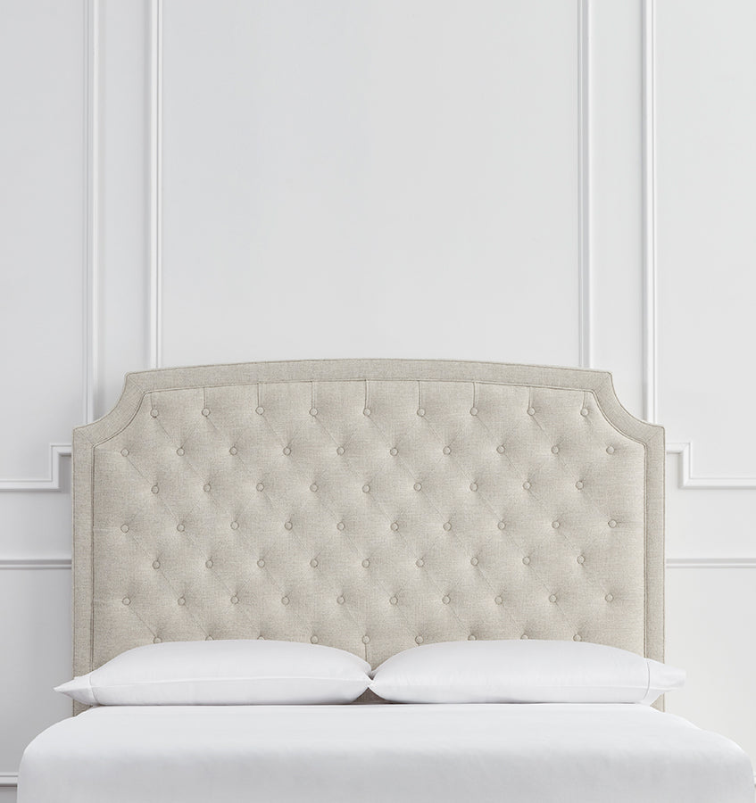 Ashville Upholstered Headboard - Queen Size Fabric Bed Headboard with Nailhead Trim, Modern Bedroom Decor for Master & Guest Rooms