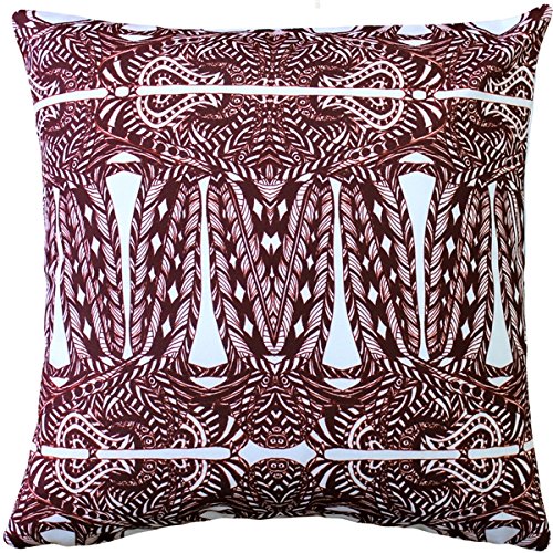 Karalina Collection Partridge Stamp Marsala Throw Pillow 20x20 - Decorative Cushion Cover for Sofa, Bed & Home Décor