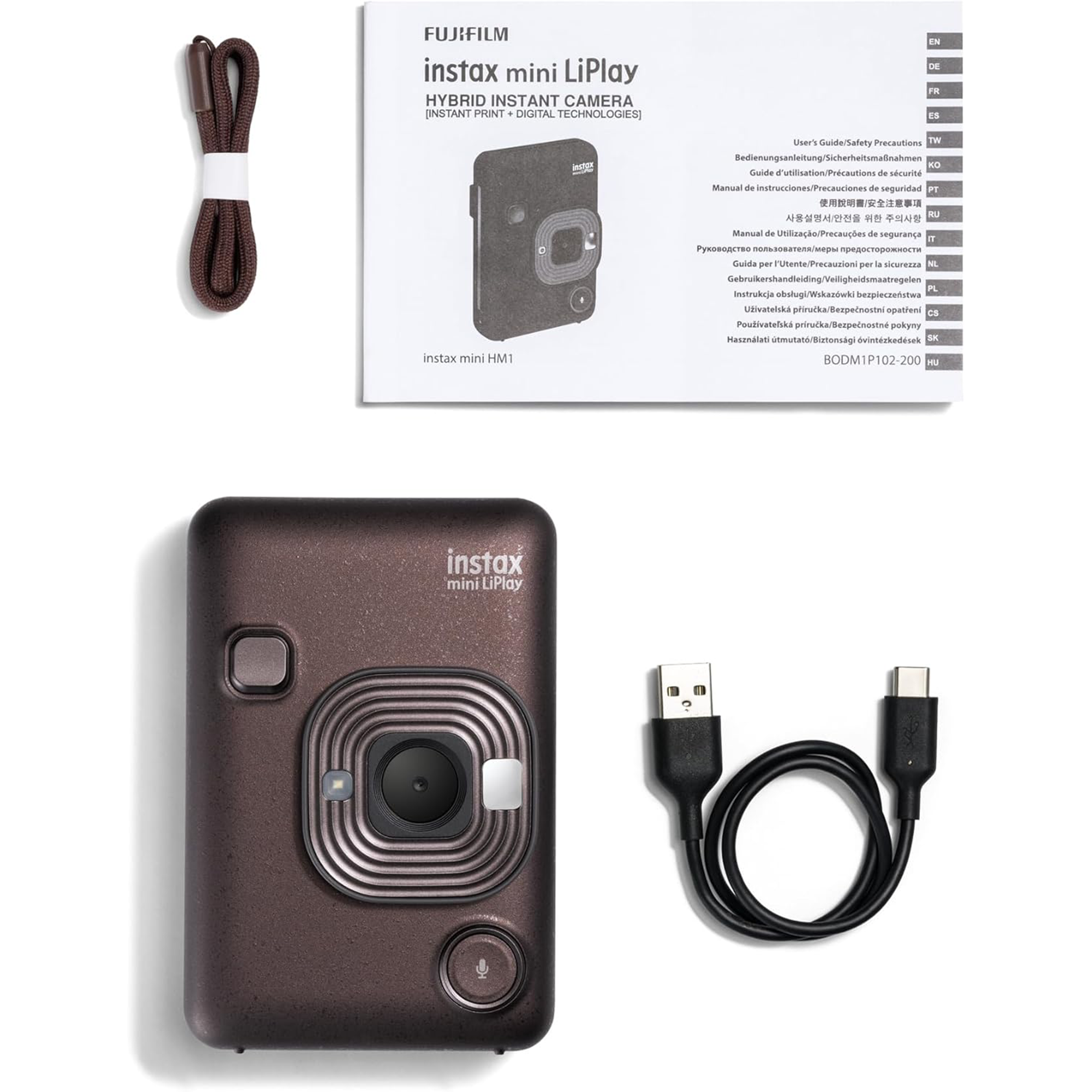 Fujifilm Instax Mini Liplay Hybrid Instant Camera with Bluetooth & Printing - Deep Bronze | Perfect for Travel, Parties & DIY Photo Albums