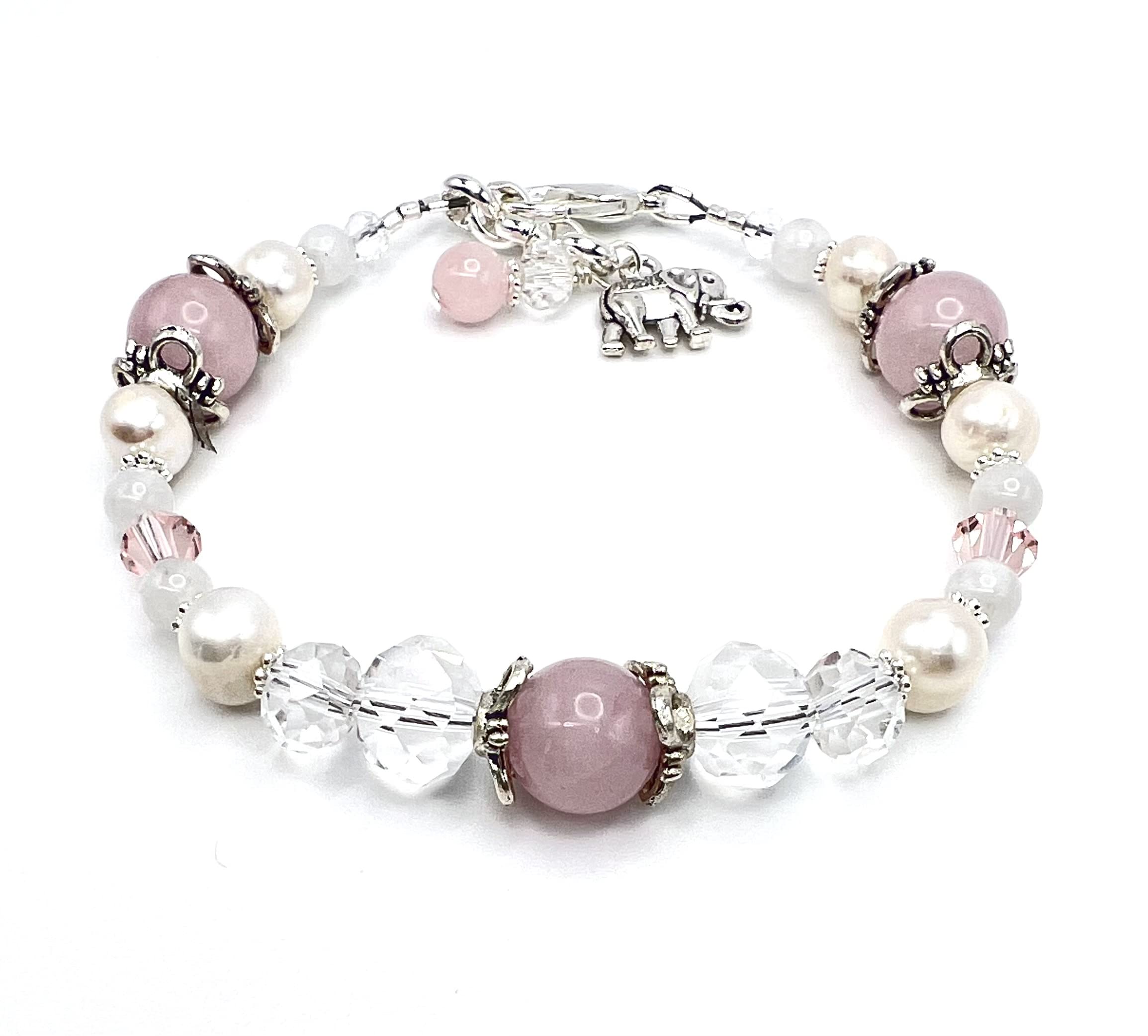 Luna Love Fertility & Pregnancy Bracelet - Natural Rose Quartz & Moonstone Gemstone Jewelry for Women | Crystal Healing, Fertility Support & Pregnancy Gift | Perfect for Moms-to-Be, Baby Showers & Spiritual Healing