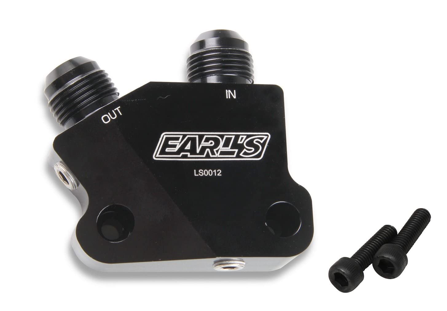 Earl's LS0012ERL LS Side Mount Oil Cooler Adapter - High Performance Oil Cooling Solution for LS Engines - Perfect for Racing, Off-Road & Performance Upgrades