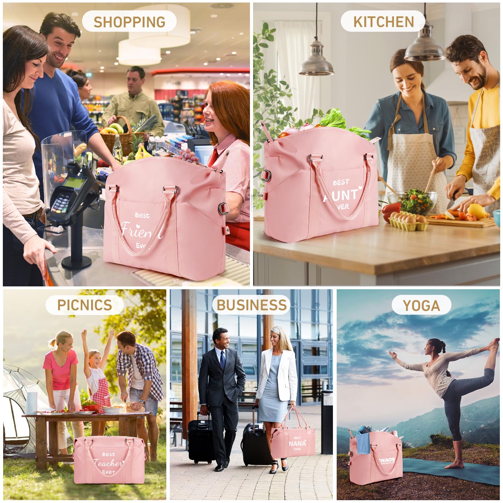 **Pink Waterproof Travel Duffle Bag for Women - Perfect Mother's Day Gift from Daughter or Son, Birthday Present for Mom, Weekender Overnight Bag - Ideal for Travel, Gym, Beach & Weekend Getaways**