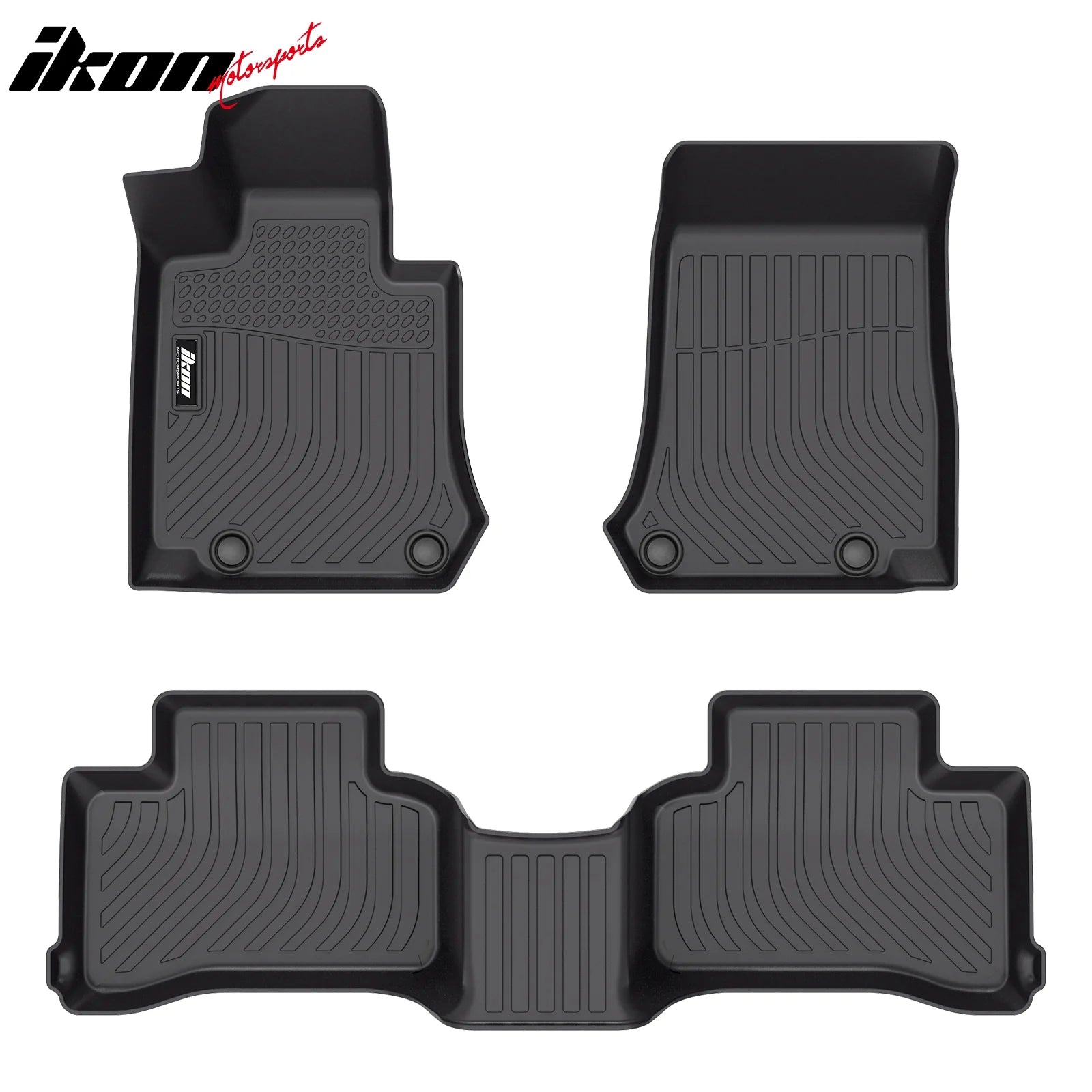 IKON Custom 3D Molded All-Weather Floor Mats for 2020-2025 Mercedes-Benz GLE Class SUV - Premium TPE Thermo Plastic Elastomer Front & Rear Row Liners (3-Piece Set, Black) - Perfect for Daily Commuting, Road Trips, and Off-Road Adventures