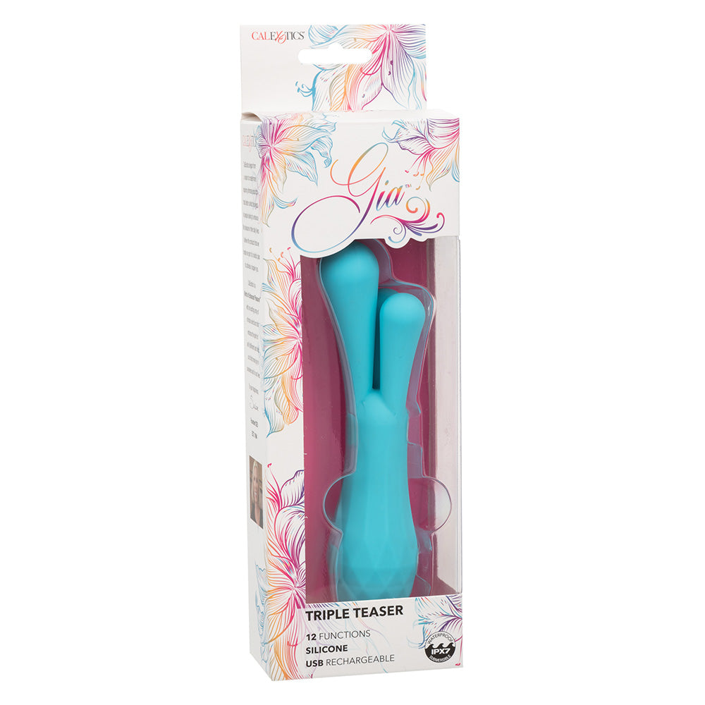 Gia Vibrating Waterproof Silicone Triple Teaser - Sensual Massager for Couples & Solo Play - Perfect for Bedroom Fun & Intimate Moments