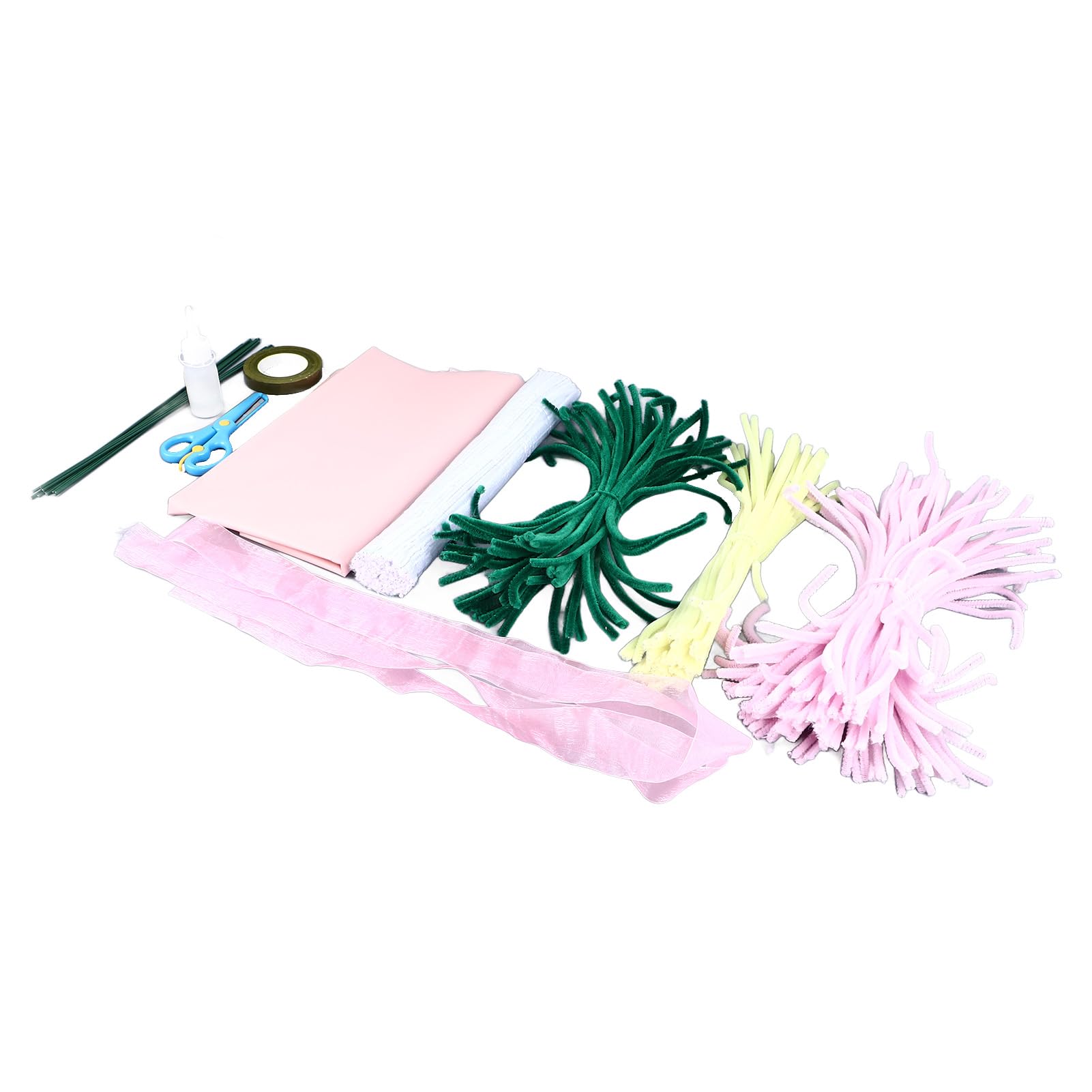 DIY Chenille Stems Bouquet Kit - 200 Pcs Pipe Cleaners Craft Supplies for Floral Arrangement, Wedding Decorations, Holiday Gifts & Kids Art Projects - Creative Handmade Simulation Lily Flowers Craft Set