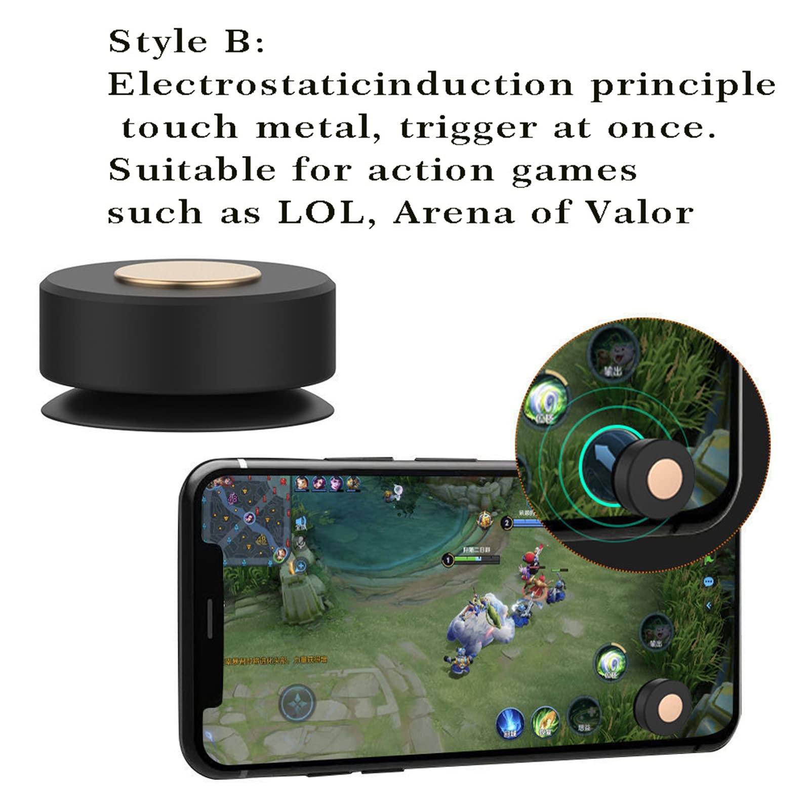 Mini Conductive Suction Cup Game Joystick - Phone Game Assistant Button for Mobile Gaming | Enhance Gameplay for PUBG, Fortnite & Call of Duty