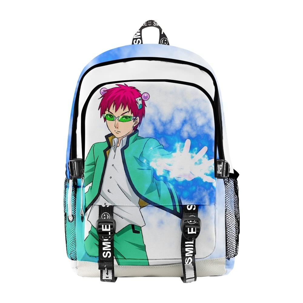 Saiki K Anime Backpack - Oxford School Bag for Men & Women, Laptop Backpack for College, Work & Travel | The Disastrous Life of Saiki Kusuo Merchandise