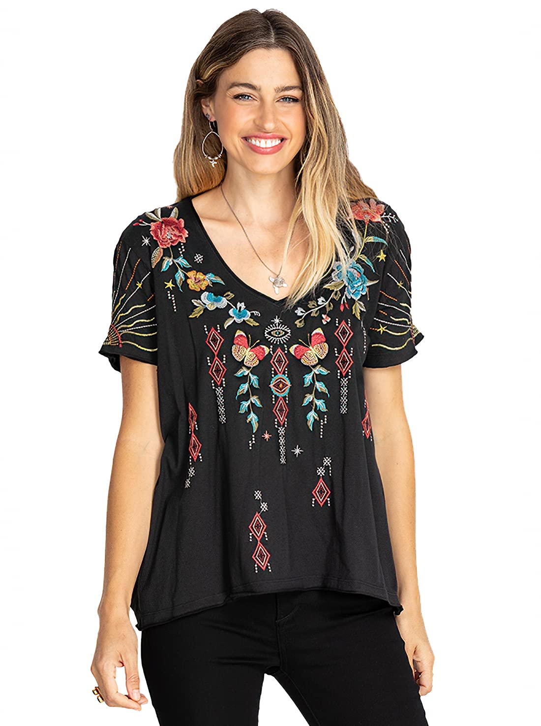 Johnny Was Men's Bohemian Shirt - Stylish Floral Print Casual Button-Up for Men | Perfect for Festivals, Beach Outings & Boho Fashion