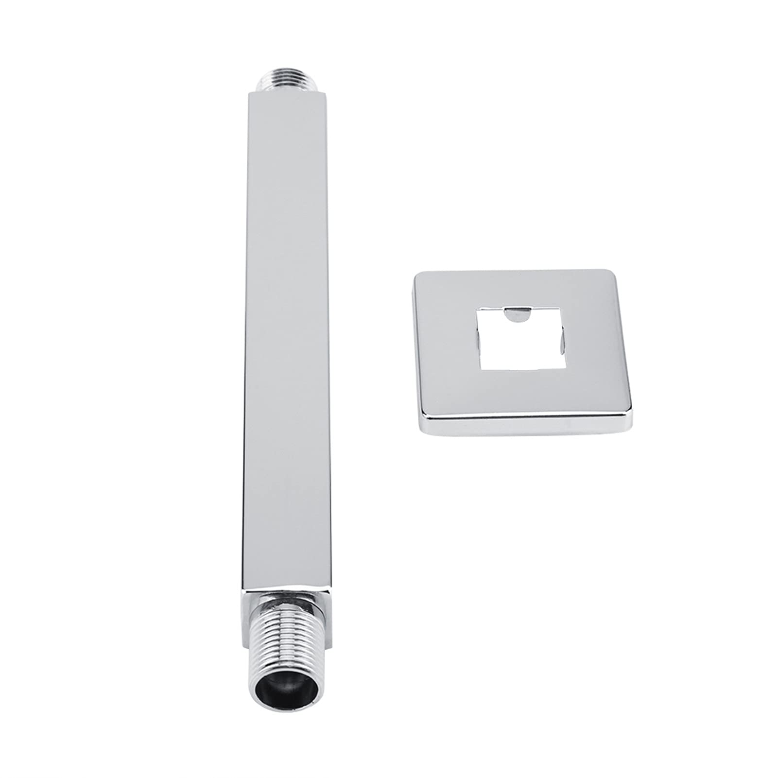 Keenso 8-Inch Stainless Steel Fixed Shower Extension Arm - G1/2 Inch Thread Wall Mounted Shower Head Arm with Ceiling Mount - Perfect for Bathroom Renovation & Spa-Like Shower Experience