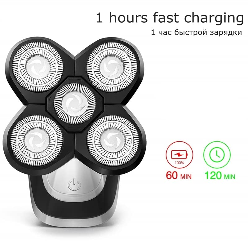 Premium 4-in-1 Rechargeable Electric Razor for Men - Wet/Dry Facial Hair Trimmer & Beard Shaver with Powerful Motor | Perfect for Travel, Daily Grooming & Quick Shaves at Home or Gym