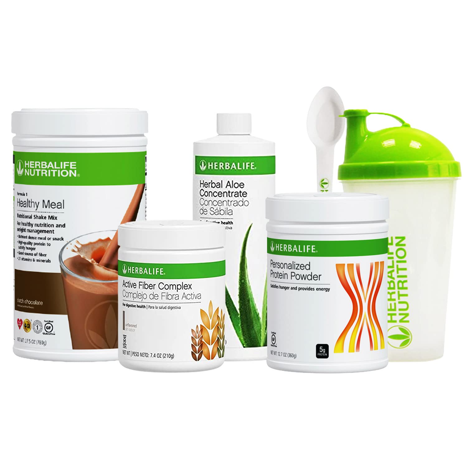 HERBALIFE Formula 1 Dutch Chocolate Nutritional Shake Mix with Active Fiber Complex, Herbal Aloe Concentrate & Protein Powder - Includes Shaker Cup & Spoon for Post-Workout Recovery & Weight Management