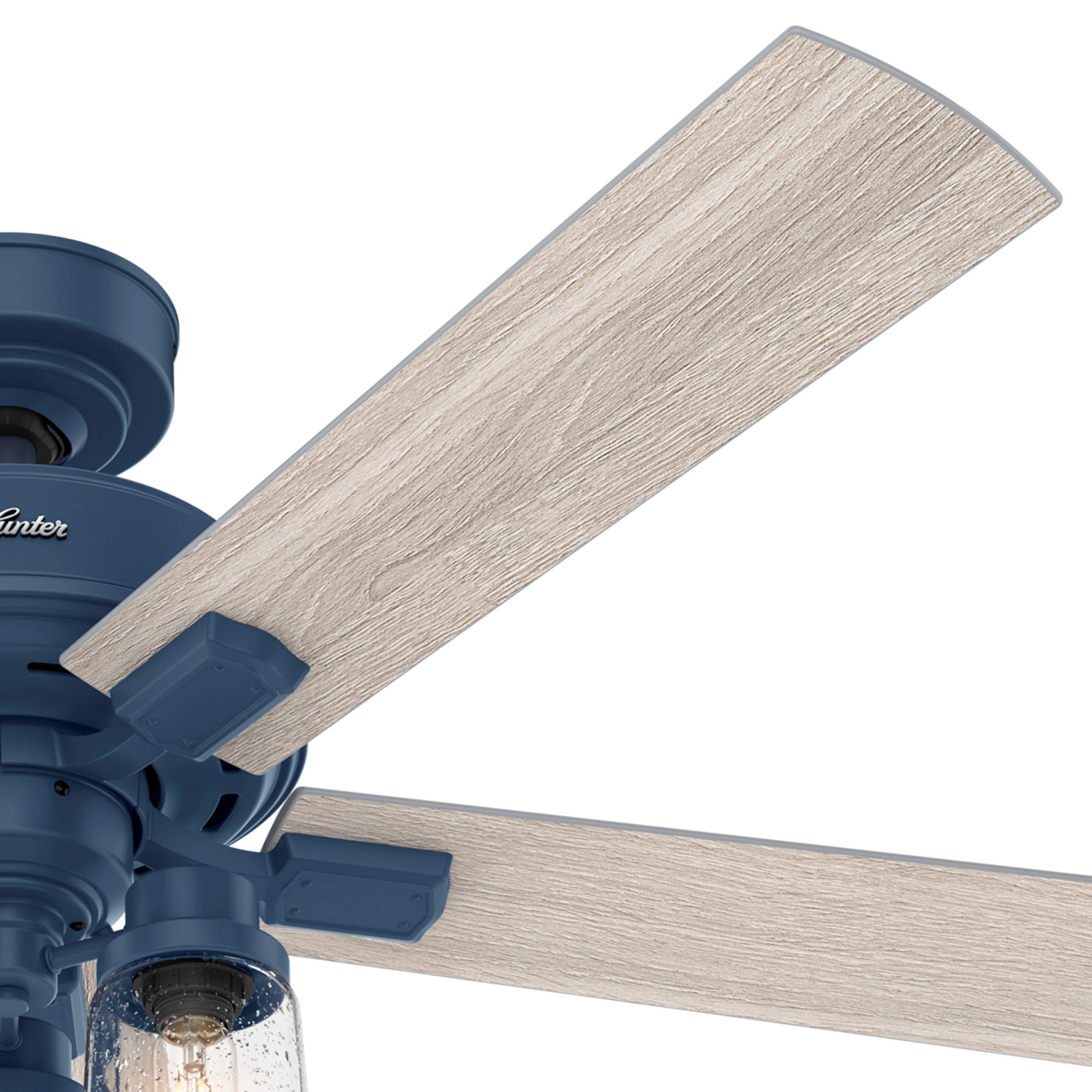 Hunter Fan 52 Inch Indoor Ceiling Fan with Light Kit - Casual Indigo Blue (Renewed) - Perfect for Living Room, Bedroom & Home Office Cooling & Lighting