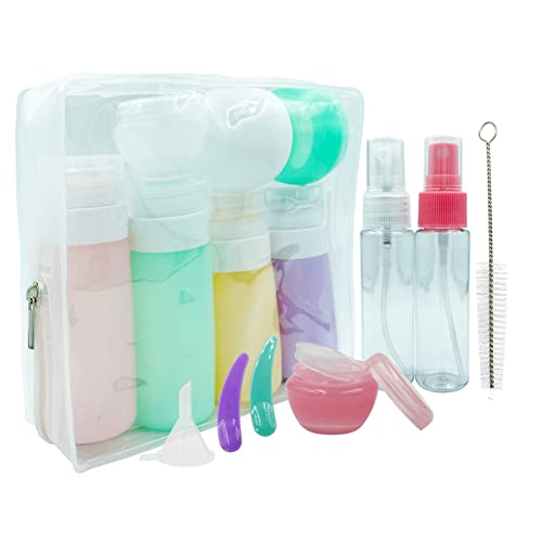 Ubersweet® 16Pcs Leakproof Travel Bottles Set - Refillable TSA Approved Toiletries Containers for Shampoo, Lotion & Body Wash | Perfect for Air Travel, Gym & Vacation Essentials Storage