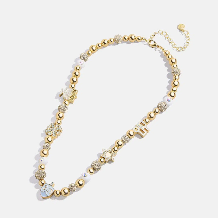 14K Gold Plated Rhinestone Beaded Necklace for Women - Elegant Party Jewelry, Wedding Accessories & Evening Dresses