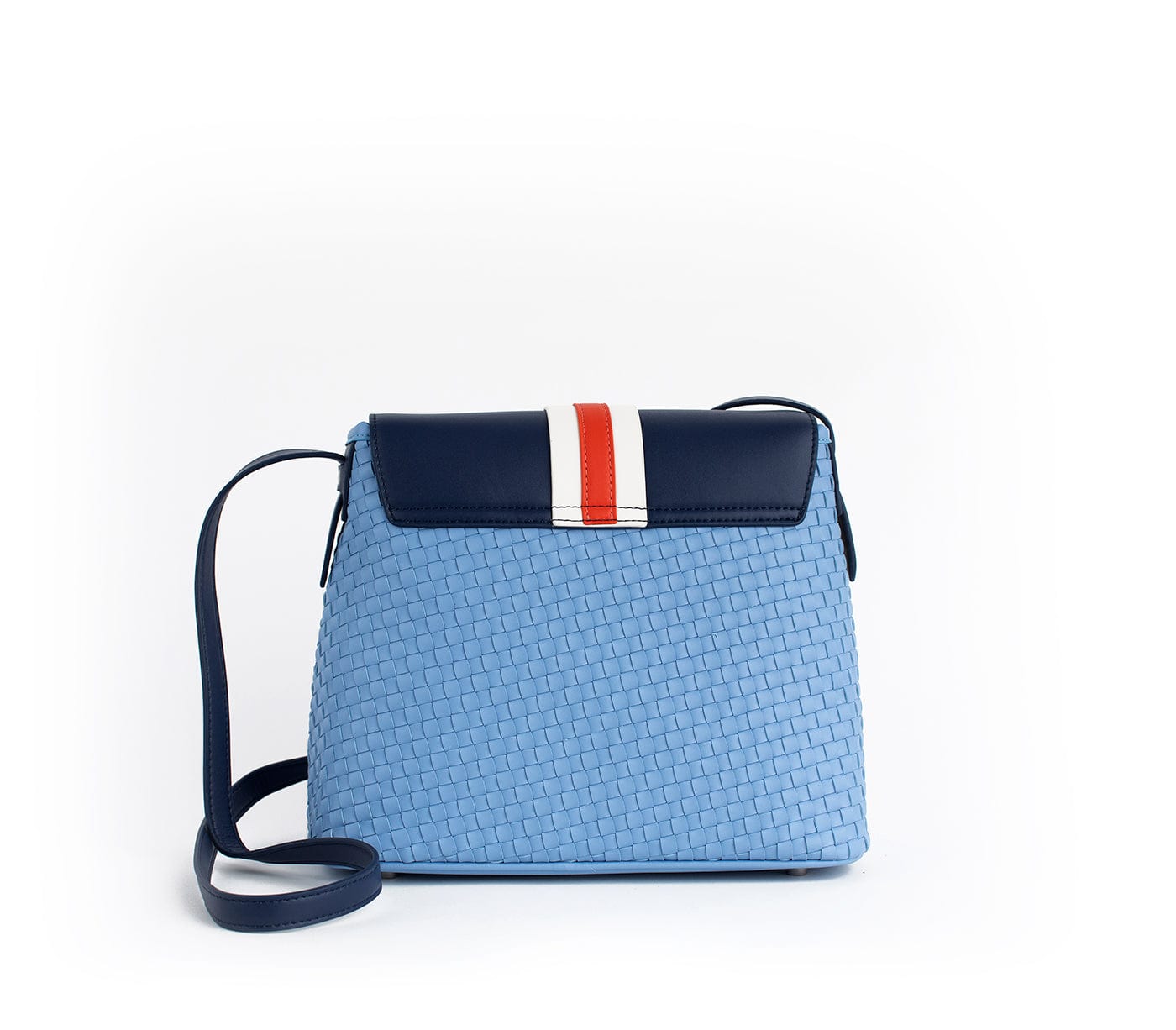 Kate Vegan Leather Basket Weave Crossbody Bag for Women | Blue Handbag | Perfect for Work, Travel & Everyday Use