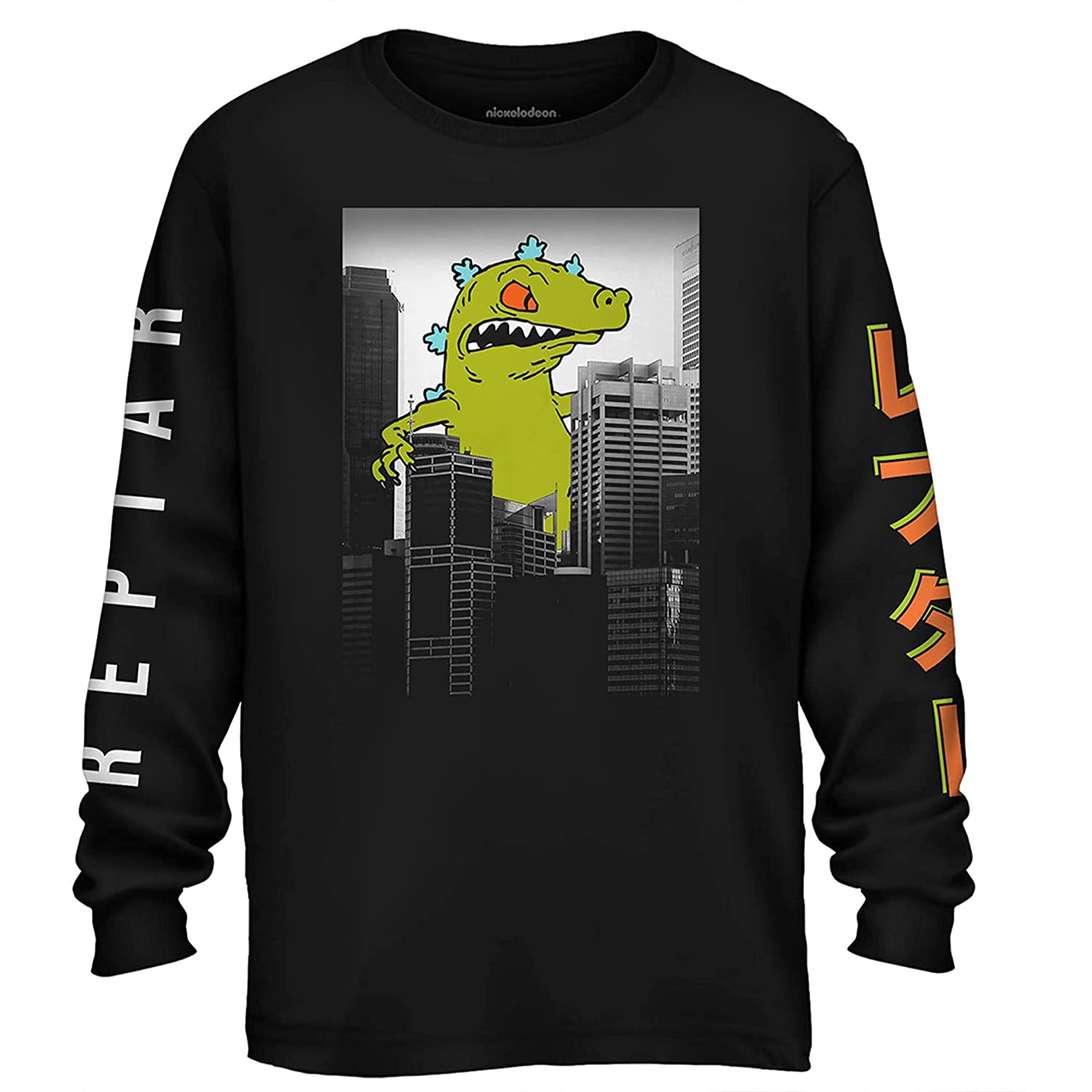 Nickelodeon 90s Mens Long Sleeve Shirt - Rugrats, Hey Arnold for Retro Fashion Fans