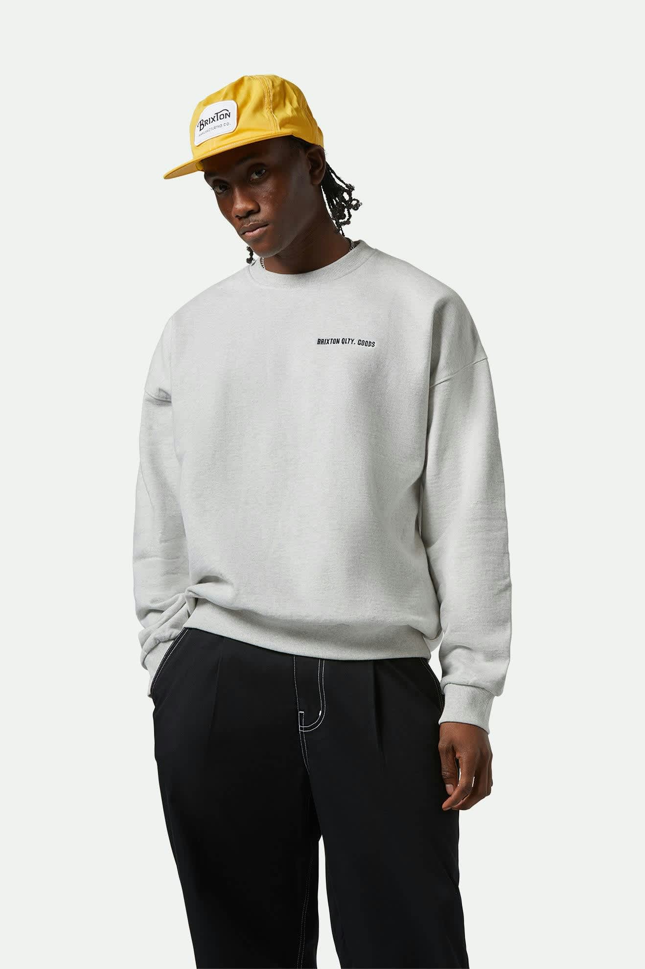 Premium Embroidered Heavyweight Oversized Crewneck Sweatshirt - Heather Grey Ash - Cozy & Stylish for Casual Wear, Street Fashion & Loungewear