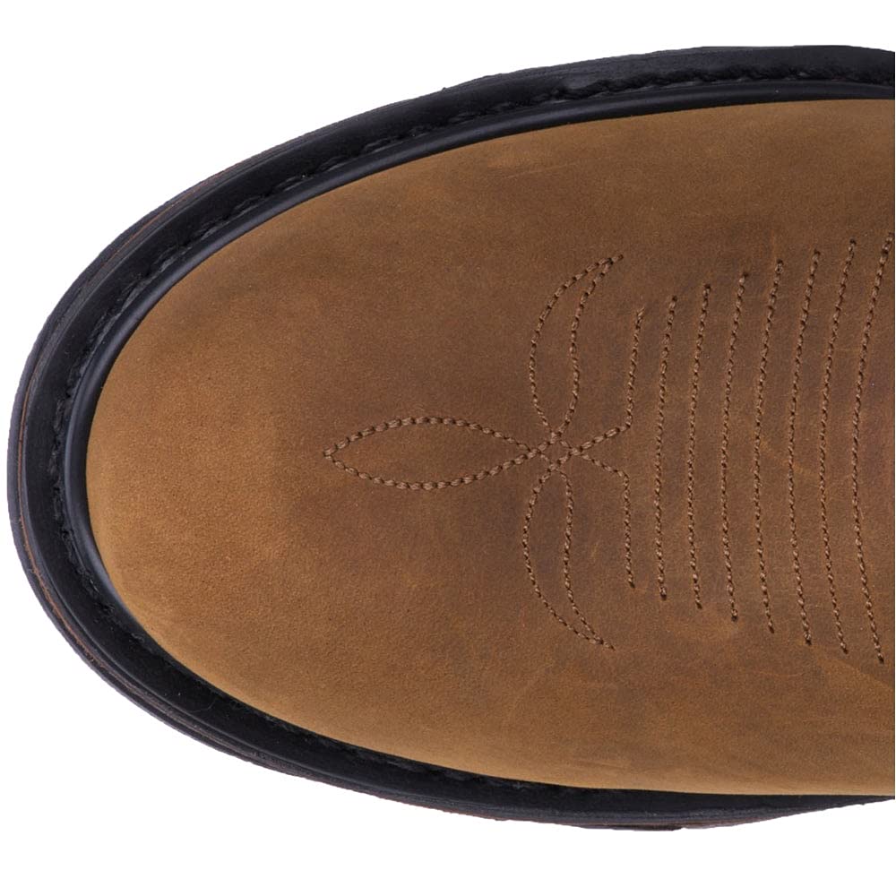 Laredo Men's 11 Inch Waterproof Soft Toe Work Boots - Brown Leather Duty Boots for Construction, Hiking & Outdoor Work