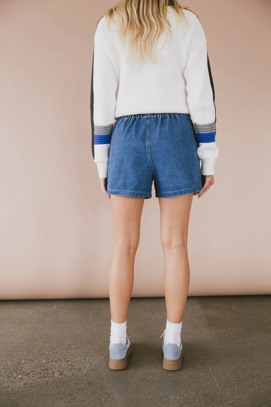 Luxor Women's High Waist Denim Shorts - Comfortable Stretch Denim Shorts for Summer | Perfect for Casual Outings, Beach Trips & Outdoor Activities