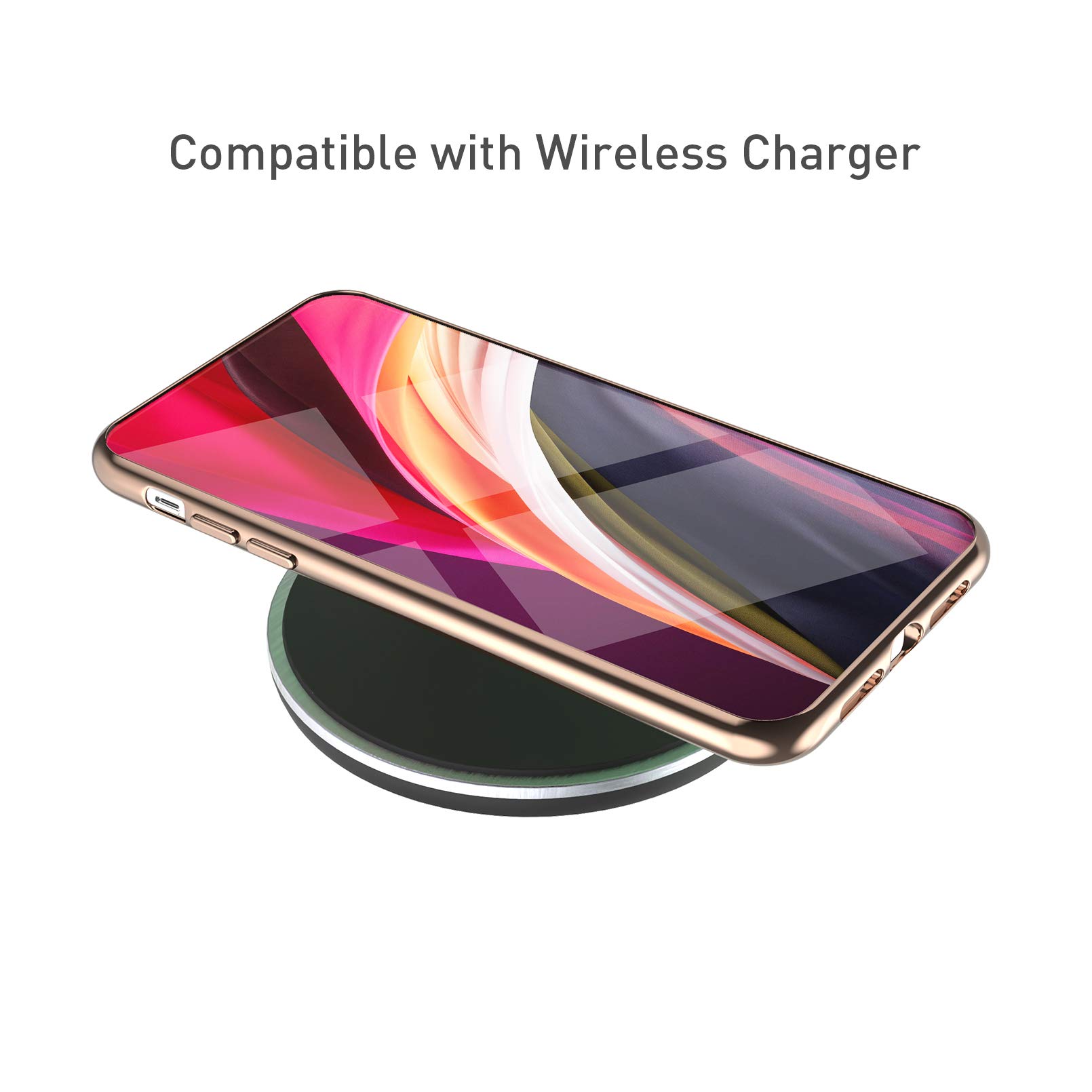 EYZUTAK iPhone 11 Case 6.1 Inch - Soft Silicone TPU Slim Protective Cover with Electroplated Heart Design, Luxury Shockproof Phone Case (Dark Green Heart) - Perfect for Everyday Use, Work & Travel Protection