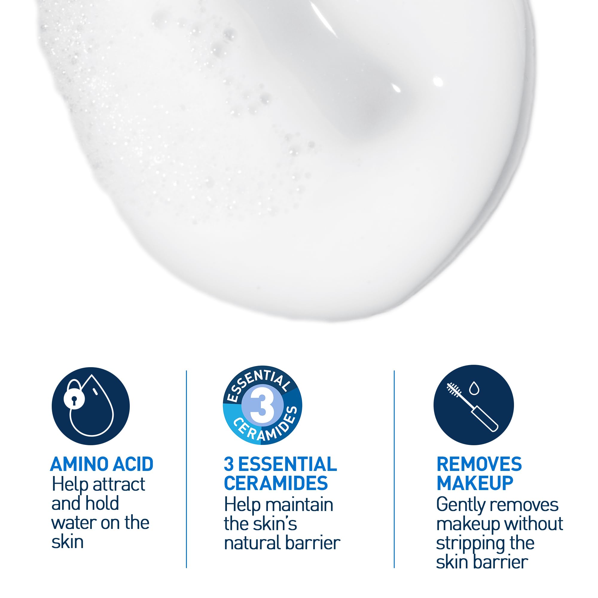 CeraVe Amino Acid Cream-to-Foam Facial Cleanser 8oz for Normal to Dry Skin - Hydrating & Gentle Face Wash for Daily Skincare Routine, Morning & Night Use